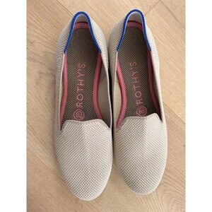 Rothy’s Loafer  Womens Size 6 Comfort Round Toe Knit Beige Shoes Flats